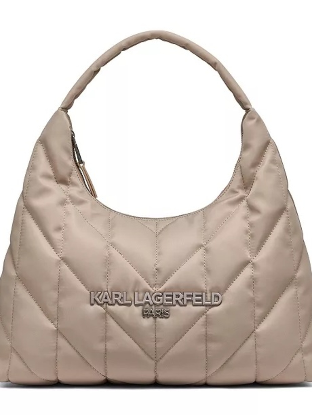 Karl Lagerfeld Beige Quilted voyage medium Hobo Bag